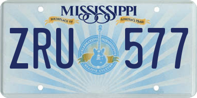 MS license plate ZRU577