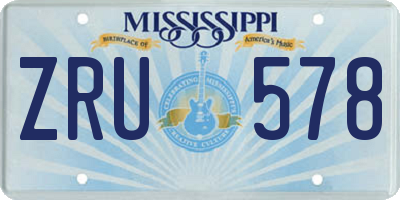MS license plate ZRU578