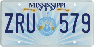 MS license plate ZRU579