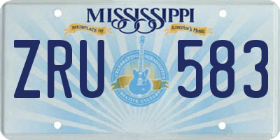 MS license plate ZRU583