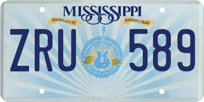 MS license plate ZRU589