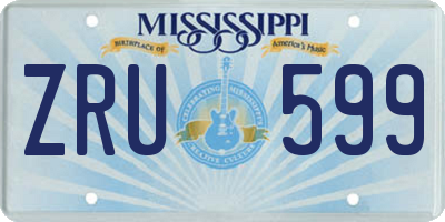 MS license plate ZRU599