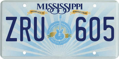 MS license plate ZRU605