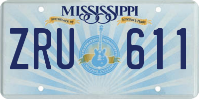 MS license plate ZRU611