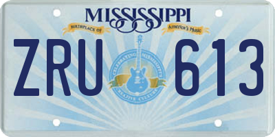 MS license plate ZRU613