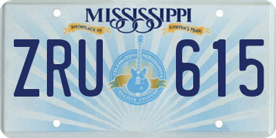 MS license plate ZRU615
