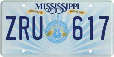 MS license plate ZRU617