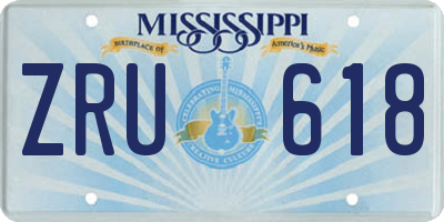 MS license plate ZRU618