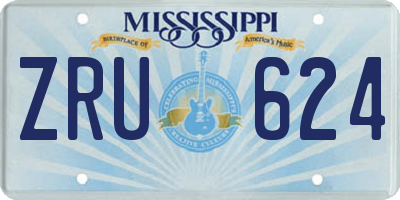 MS license plate ZRU624