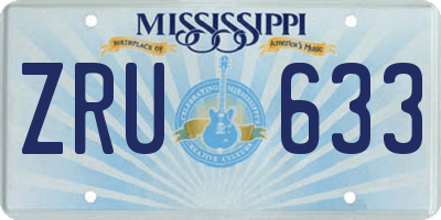 MS license plate ZRU633