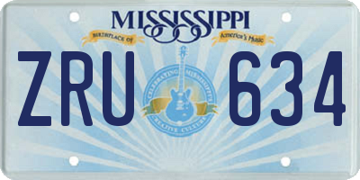 MS license plate ZRU634