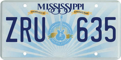 MS license plate ZRU635