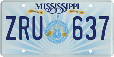 MS license plate ZRU637