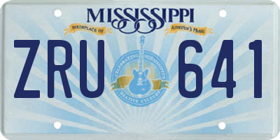 MS license plate ZRU641
