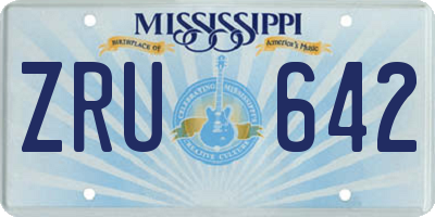 MS license plate ZRU642