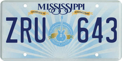 MS license plate ZRU643
