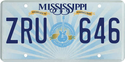 MS license plate ZRU646