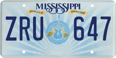 MS license plate ZRU647