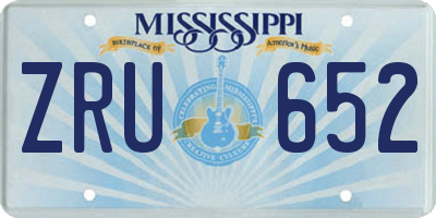 MS license plate ZRU652