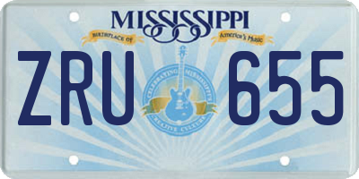 MS license plate ZRU655