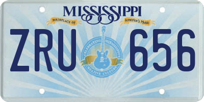 MS license plate ZRU656