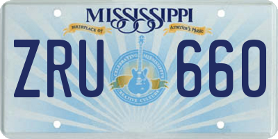 MS license plate ZRU660