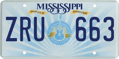 MS license plate ZRU663