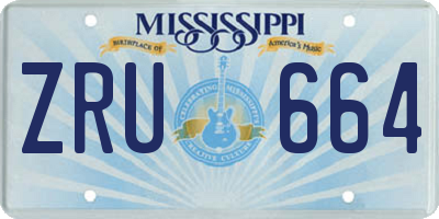 MS license plate ZRU664
