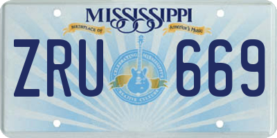 MS license plate ZRU669