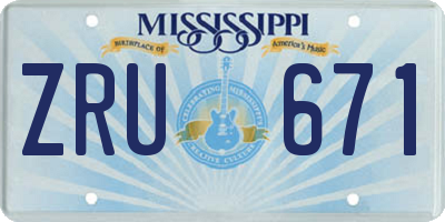 MS license plate ZRU671
