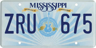 MS license plate ZRU675