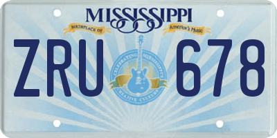 MS license plate ZRU678