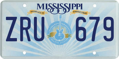MS license plate ZRU679
