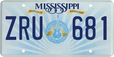 MS license plate ZRU681