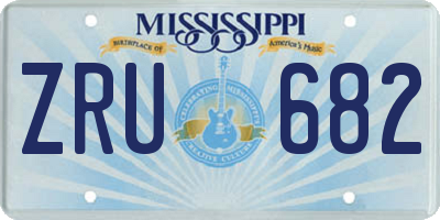 MS license plate ZRU682
