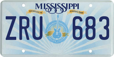 MS license plate ZRU683