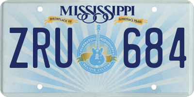 MS license plate ZRU684
