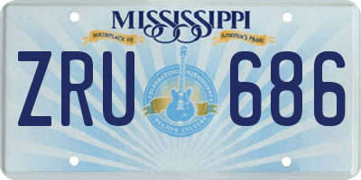 MS license plate ZRU686