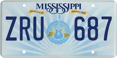 MS license plate ZRU687