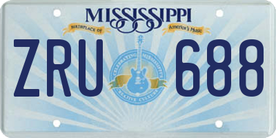 MS license plate ZRU688