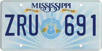 MS license plate ZRU691
