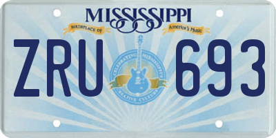 MS license plate ZRU693