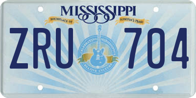 MS license plate ZRU704