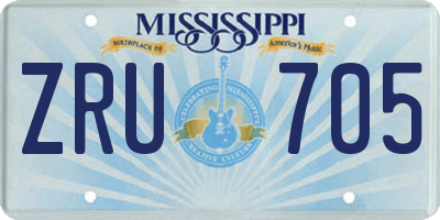 MS license plate ZRU705