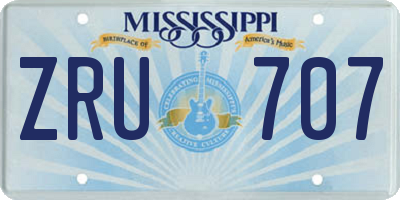 MS license plate ZRU707