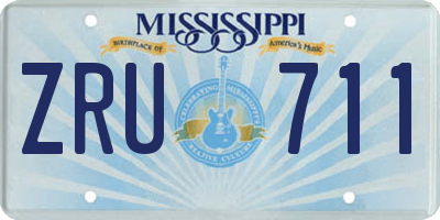 MS license plate ZRU711