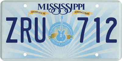 MS license plate ZRU712
