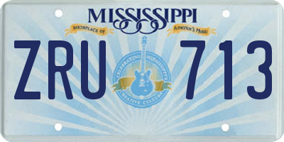 MS license plate ZRU713