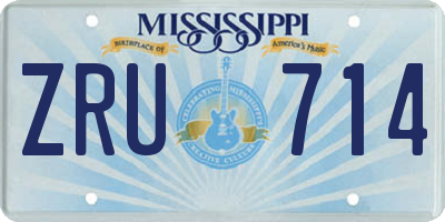 MS license plate ZRU714