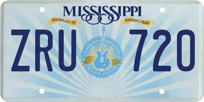 MS license plate ZRU720